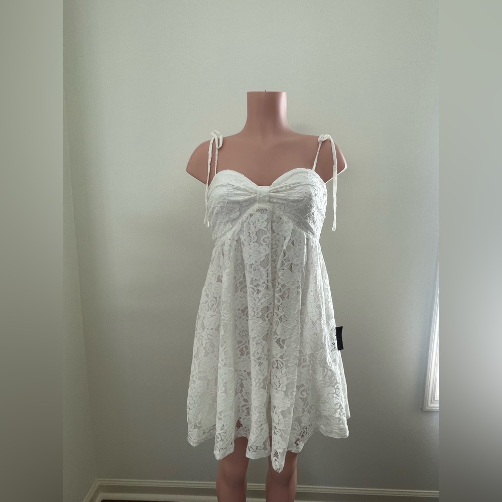 Lulu's White Lace Mini Dress